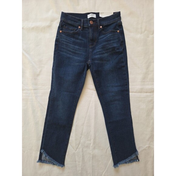 LOFT Denim - NWT Loft Outlet | Size 0 Petite | Straight Leg High Rise Jeans Raw Hem